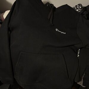 Champion Unisex Black Hooded Sweatshirt